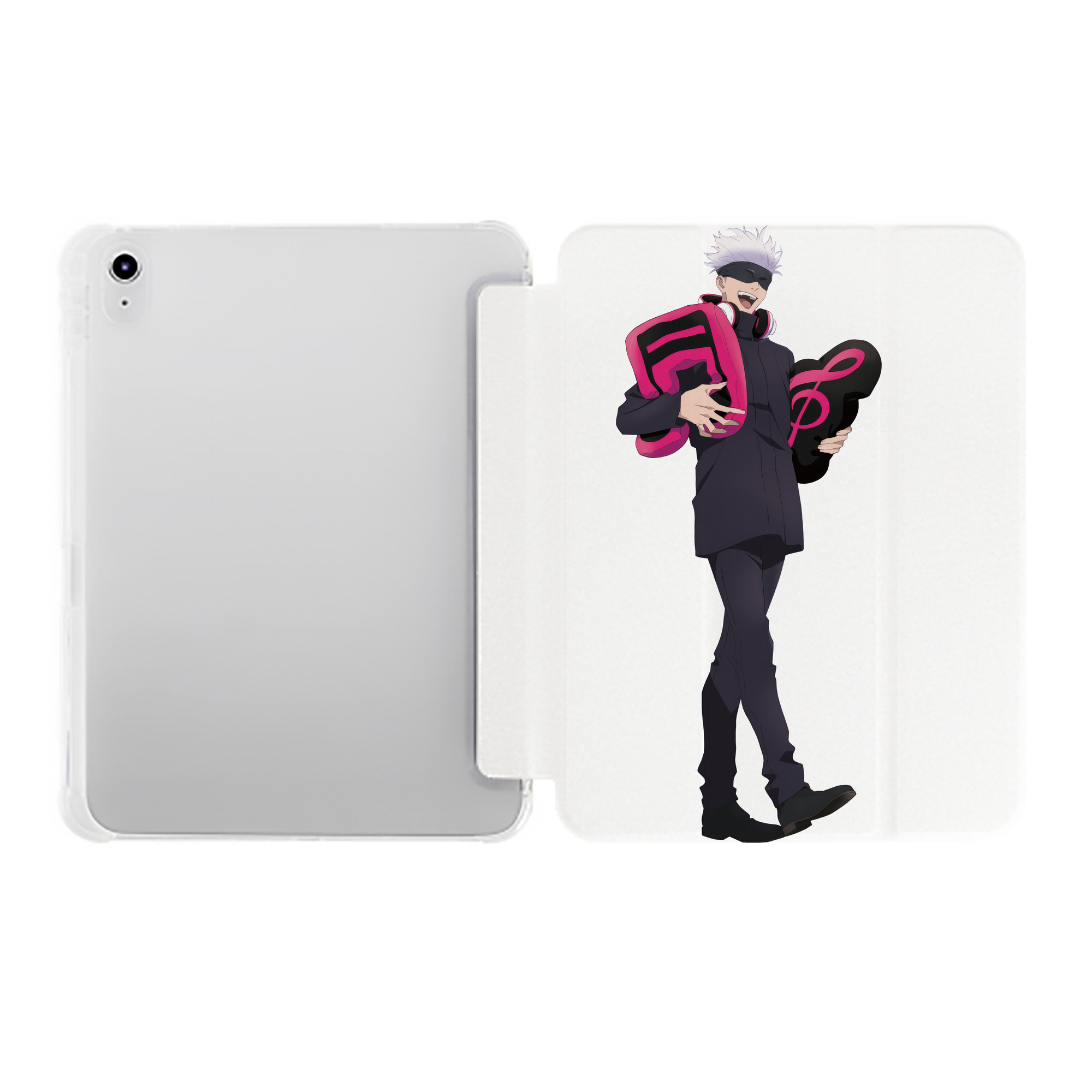 （画像用） 呪術廻戦 Jujutsu Kaisen IPad ケース ペン収納付き 三つ折りスタンド PUレザー×シリコン 対応機種9.5/10.5/10.9インチ